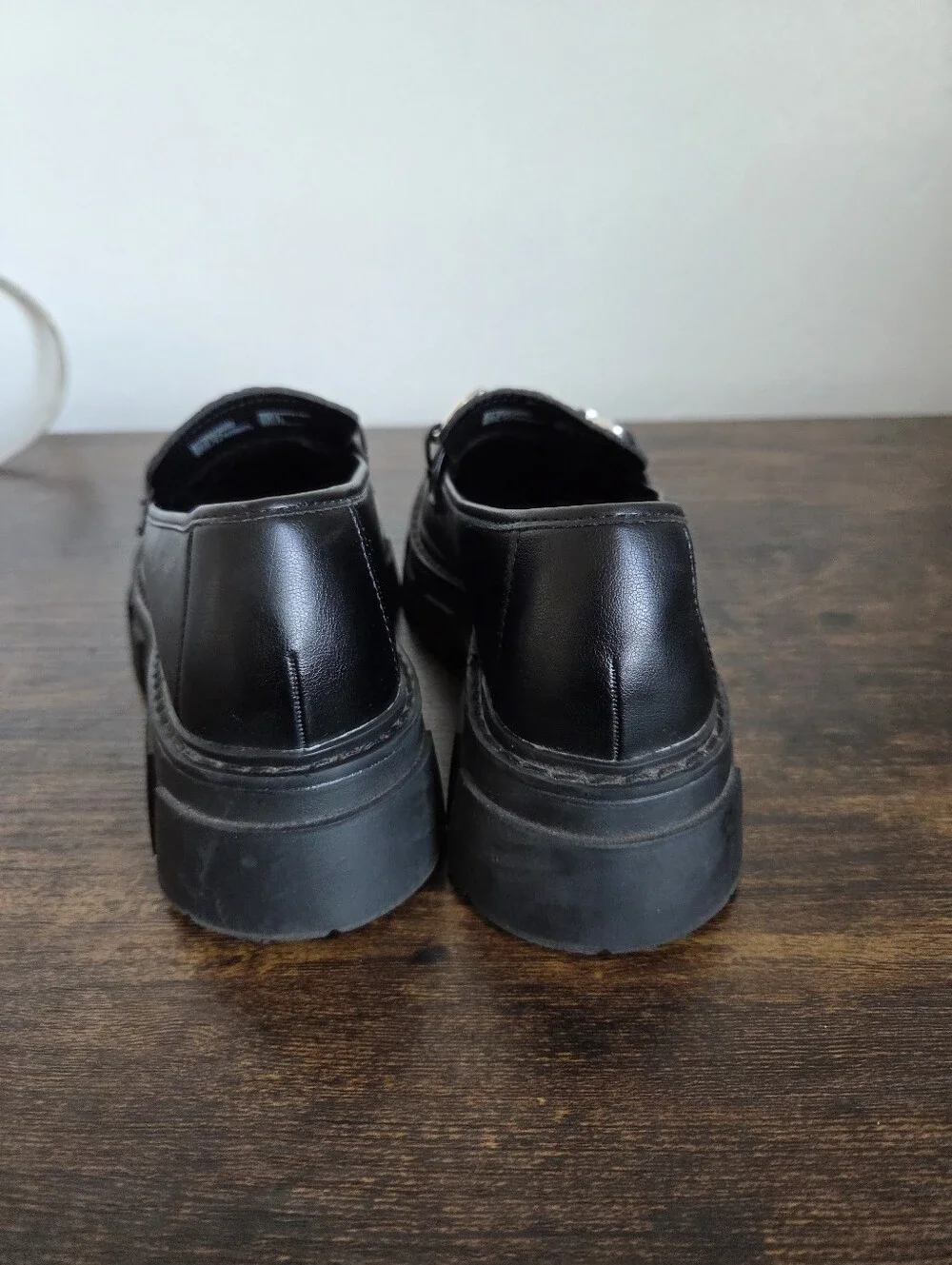 Nobo Chunky Loafers Black Faux Leather Platform Bratz 90s Y2K Style Shoe Women 6
